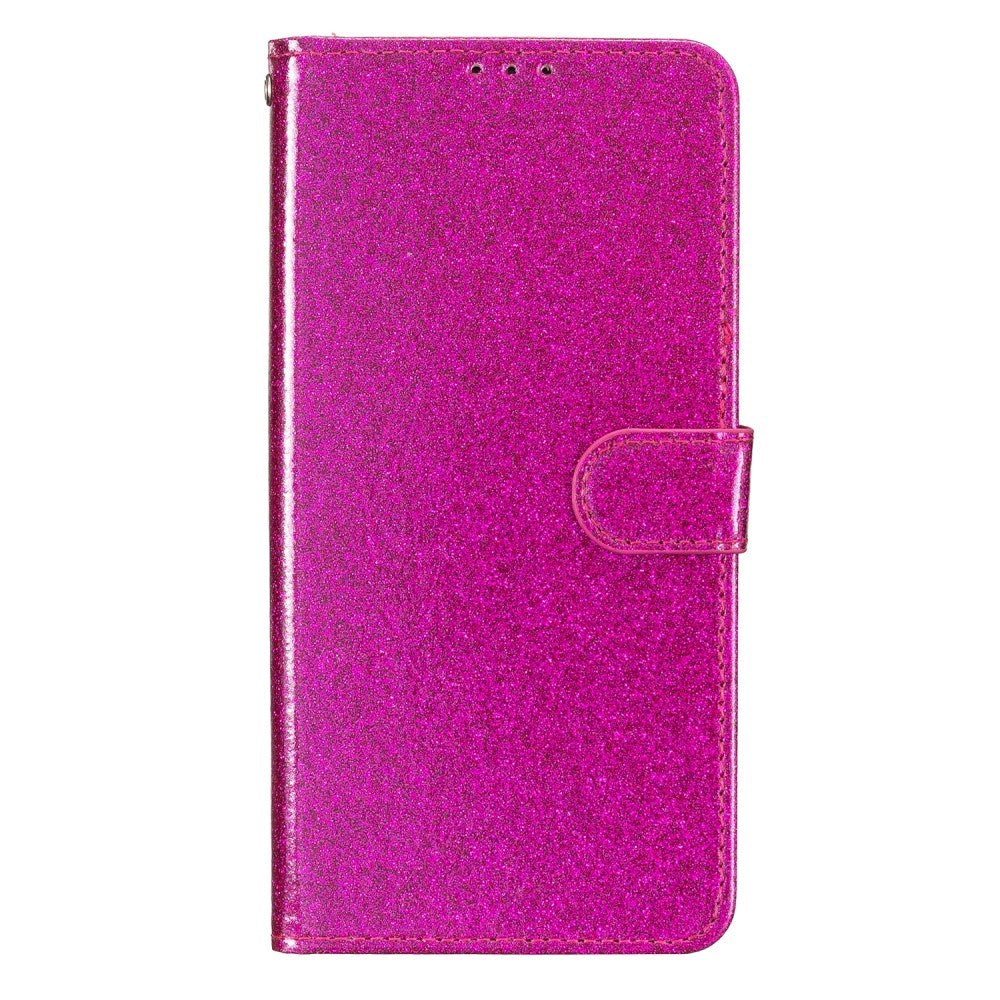 EIDERWOOD Samsung Galaxy A36 (5G) Flip-deksel i lær m. Lommebok og stropp - Glitter - Rosa