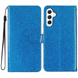 EIDERWOOD Samsung Galaxy A36 (5G) Læder Flip Cover m. Pung & Strop - Glimmer - Blå