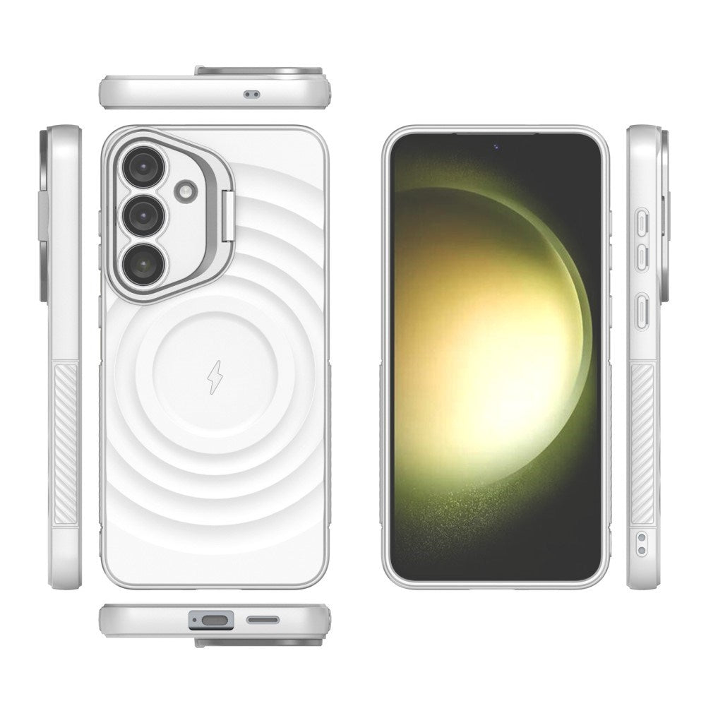 Samsung Galaxy S25+ (Plus) - EIDERWOOD Fleksibelt Plastik Cover m. Tekstur & Kickstand - Hvid