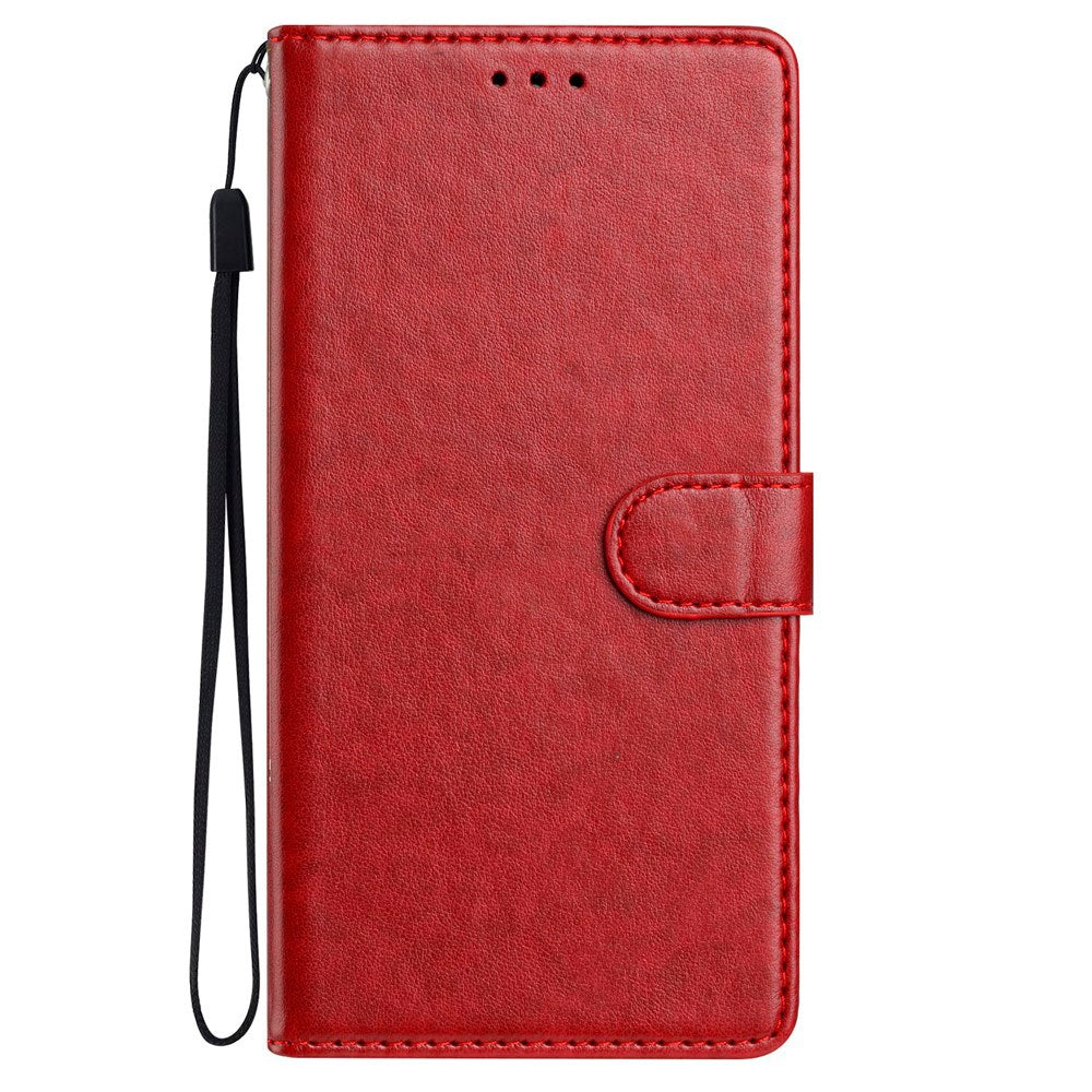 Xiaomi Redmi Note 14 Pro (5G) / Poco X7 - EIDERWOOD Kunstlæder Flip Cover m. Strop - Mørkerød
