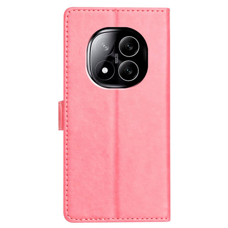 Xiaomi Redmi Note 14 Pro (5G) / Poco X7 - EIDERWOOD Kunstlæder Flip Cover m. Strop - Lyserød