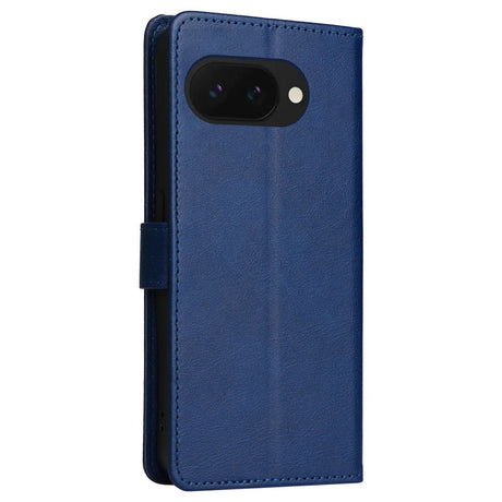 Google Pixel 9a - EIDERWOOD Faux Leather Flip Cover m. Kortholder og snor - blå