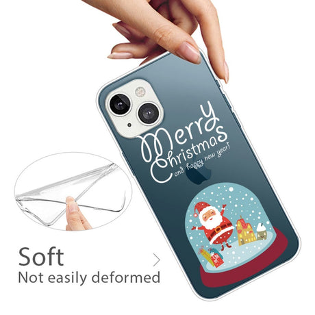 iPhone 14 fleksibelt plast julebakdeksel - Snow Globe