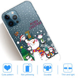 iPhone 14 Pro fleksibelt plast julebakdeksel - Penguin Family with Snowman