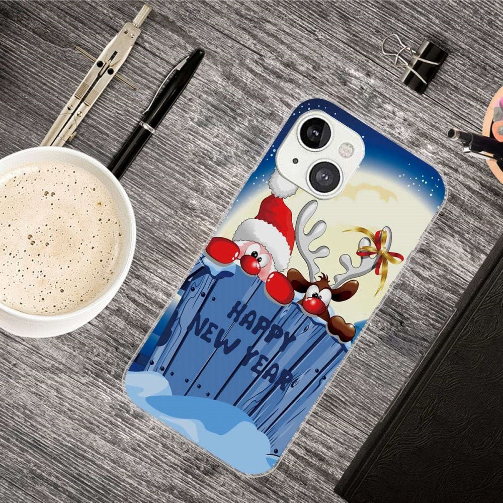 iPhone 14 Plus fleksibelt plast julebakdeksel - godt nyttår