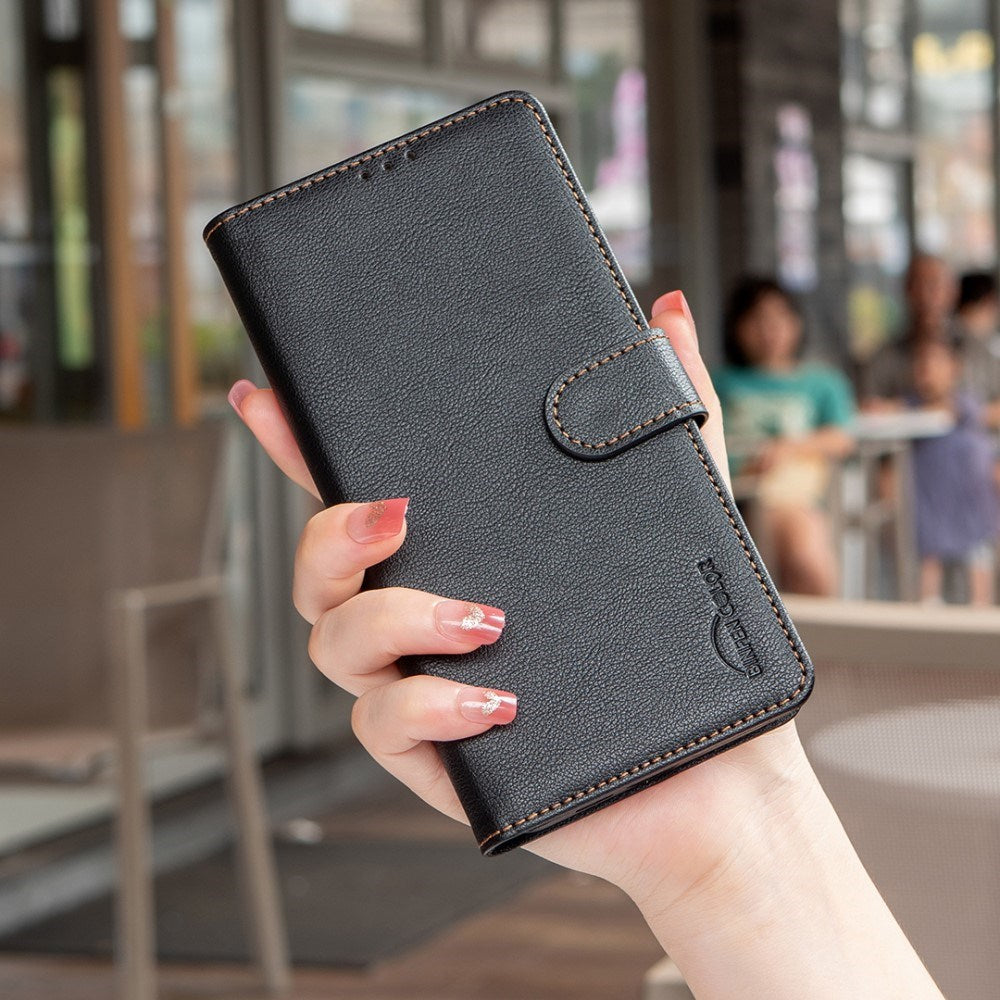 BINFEN Samsung Galaxy A56 (5G) Flip-deksel i kunstskinn m. RFID-blokkerings- og kortholder - Svart