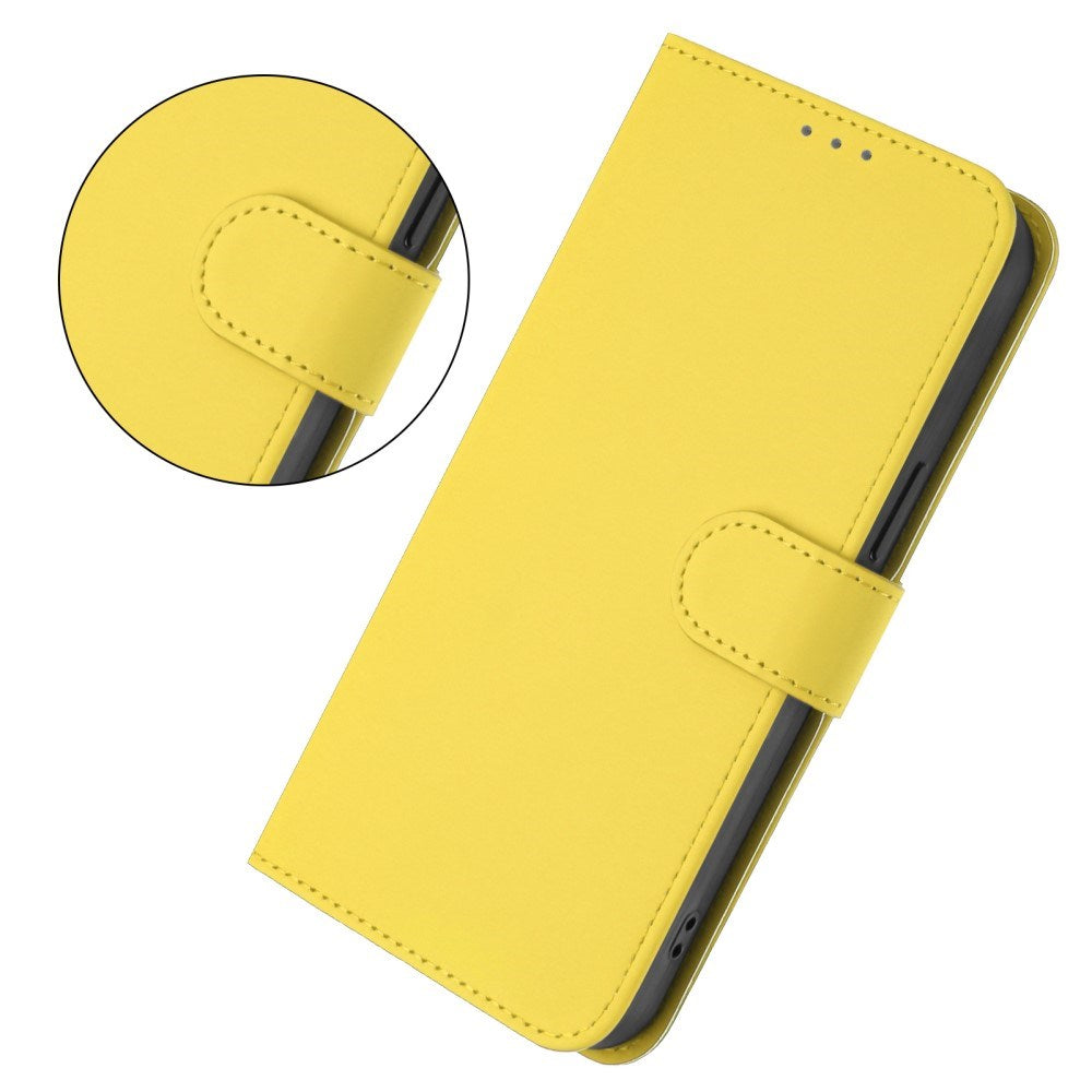 Xiaomi Redmi 14C - EIDERWOOD Faux Leather Flip Cover m. Kortholder og stativfunksjon - gul