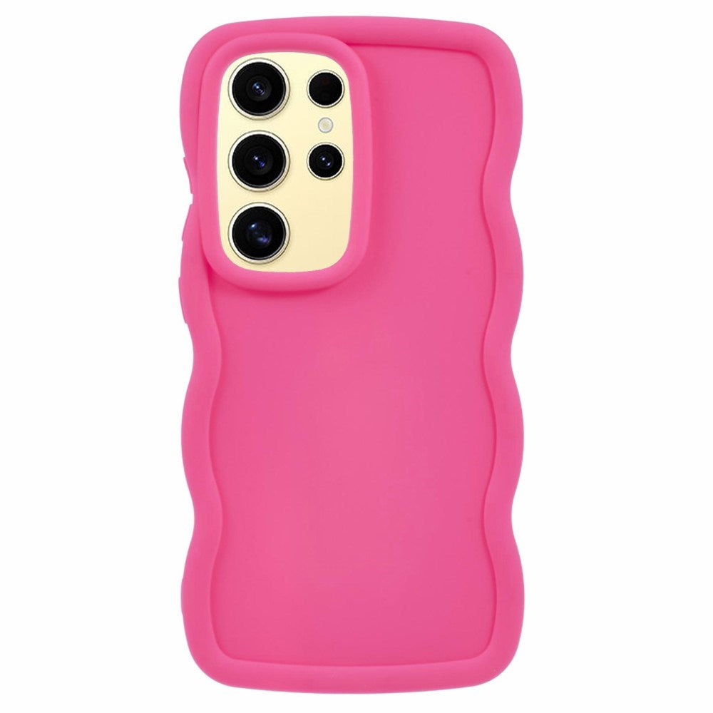 EIDERWOOD Samsung Galaxy S25 Ultra fleksibelt plastdeksel med Wave Design - Rosa