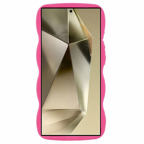 EIDERWOOD Samsung Galaxy S25 Ultra fleksibelt plastdeksel med Wave Design - Rosa