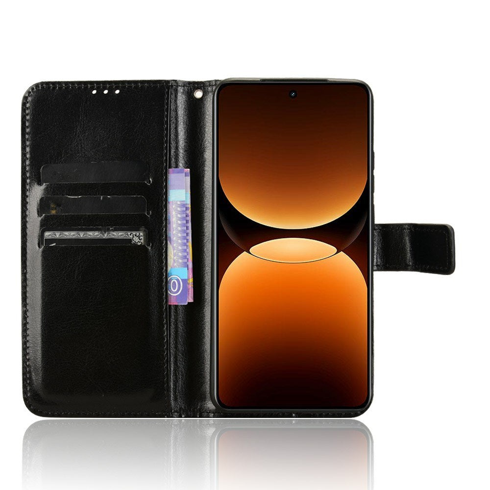 Realme GT 7 Pro (5G) - EIDERWOOD Faux Leather Flip Cover m. Stropp - Svart