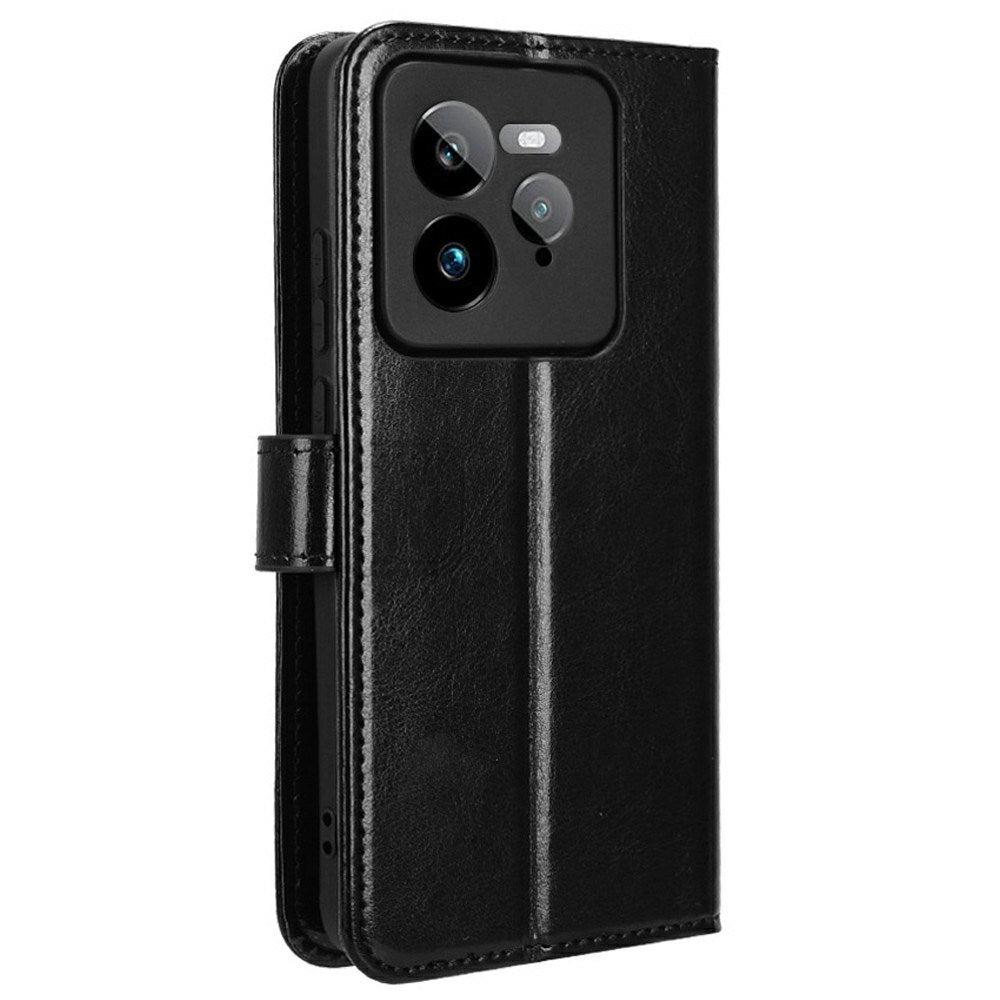 Realme GT 7 Pro (5G) - EIDERWOOD Faux Leather Flip Cover m. Stropp - Svart