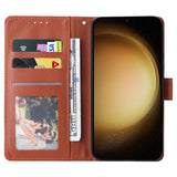 EIDERWOOD Samsung Galaxy S25+ (Plus) / S24+ (Plus) Kunstlæder Flip Cover m. Pung og Strop - Brun