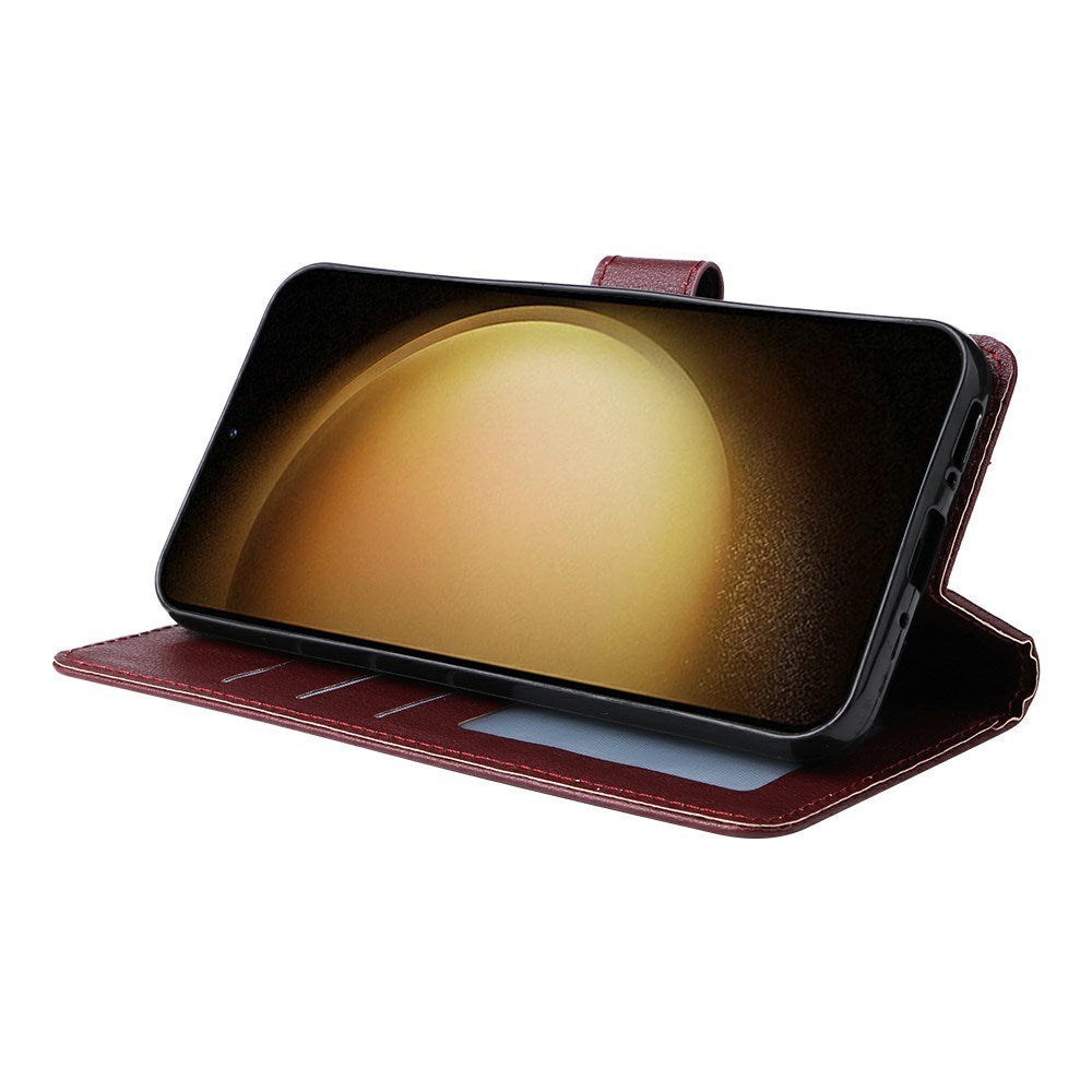 EIDERWOOD Samsung Galaxy S25+ (Plus) / S24+ (Plus) Kunstlæder Flip Cover m. Pung og Strop - Mørkebrun