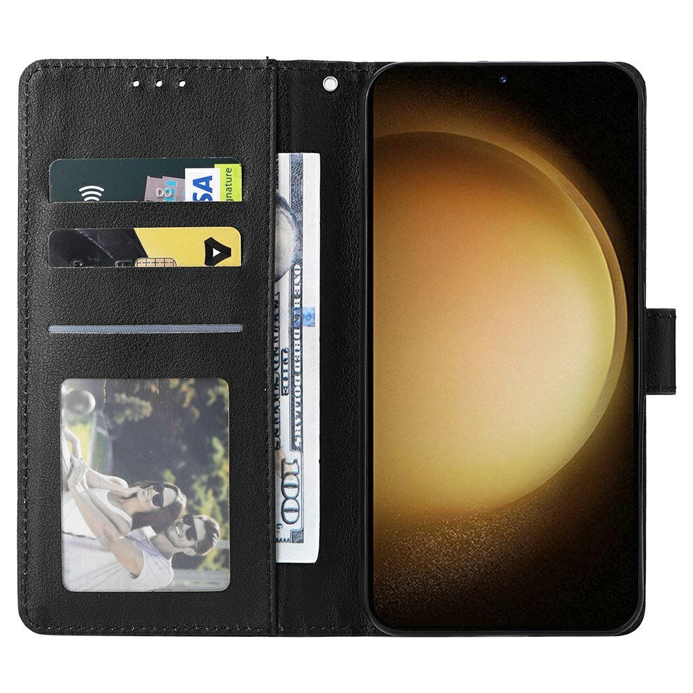 EIDERWOOD Samsung Galaxy S25+ (Plus) / S24+ (Plus) Kunstlæder Flip Cover m. Pung og Strop - Sort
