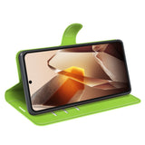 EIDERWOOD OnePlus 13 støtsikkert lommebokdeksel i skinn med Litchi-tekstur - Grønn