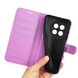 EIDERWOOD OnePlus 13 støtsikkert lommebokdeksel i skinn med Litchi-tekstur - lilla