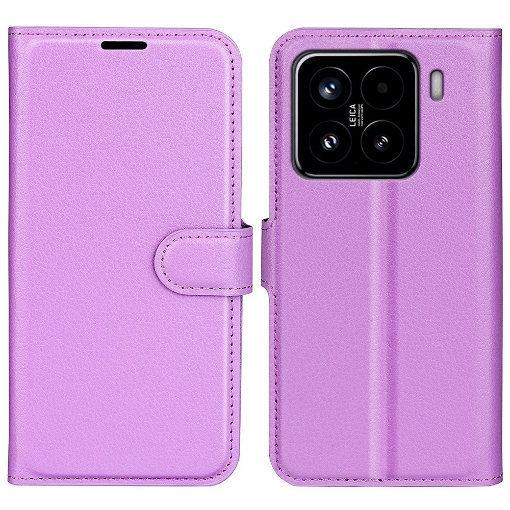 Xiaomi 15 - EIDERWOOD Faux Leather Flip Cover m. Kortholder og stativfunksjon - Lilla