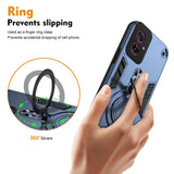 Motorola Moto G55 - EIDERWOOD Hybrid Craftsman Cover m. Roterende støtteben - blå