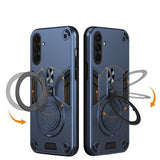 EIDERWOOD Samsung Galaxy A36 (5G) Hybrid Bakdeksel m. 360 grader roterbar støtte - MagSafe-kompatibel - Blå