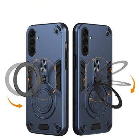 EIDERWOOD Samsung Galaxy A36 (5G) Hybrid Bakdeksel m. 360 grader roterbar støtte - MagSafe-kompatibel - Blå