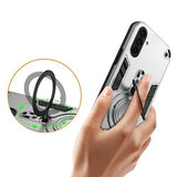 EIDERWOOD Samsung Galaxy A36 (5G) Hybrid Bakdeksel m. 360 grader roterbar støtte - MagSafe-kompatibel - Sølv