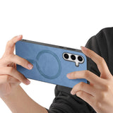 EIDERWOOD Samsung Galaxy S25 Kunstlæder Bagside Cover - MagSafe Kompatibel - Blå