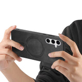 EIDERWOOD Samsung Galaxy S25 Bakdeksel i kunstskinn - MagSafe-kompatibel - Svart