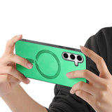 EIDERWOOD Samsung Galaxy S25 Kunstlæder Bagside Cover - MagSafe Kompatibel - Grøn