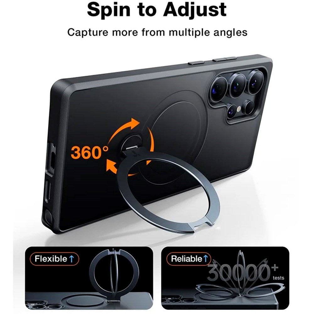 Samsung Galaxy S25 Ultra - TORRAS Hybrid Deksel m. Stativ - MagSafe-kompatibel - Svart