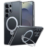 Samsung Galaxy S25 Ultra - TORRAS Hybrid Deksel m. Stativ - MagSafe-kompatibel - Gjennomsiktig