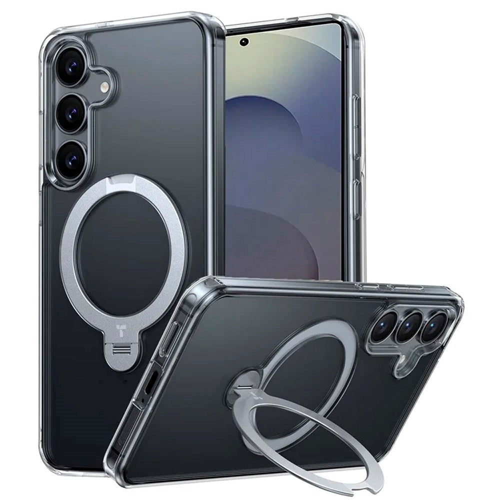 Samsung Galaxy S25+ (Plus) - TORRAS Hybrid Deksel m. Stativ - MagSafe-kompatibel - Gjennomsiktig