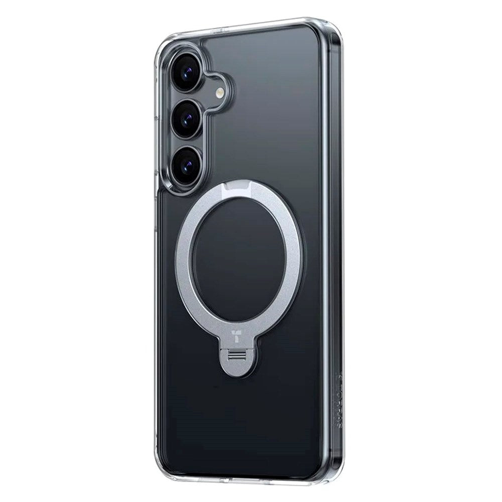 Samsung Galaxy S25 - TORRAS Hybrid Deksel m. Stativ - MagSafe-kompatibel - Gjennomsiktig