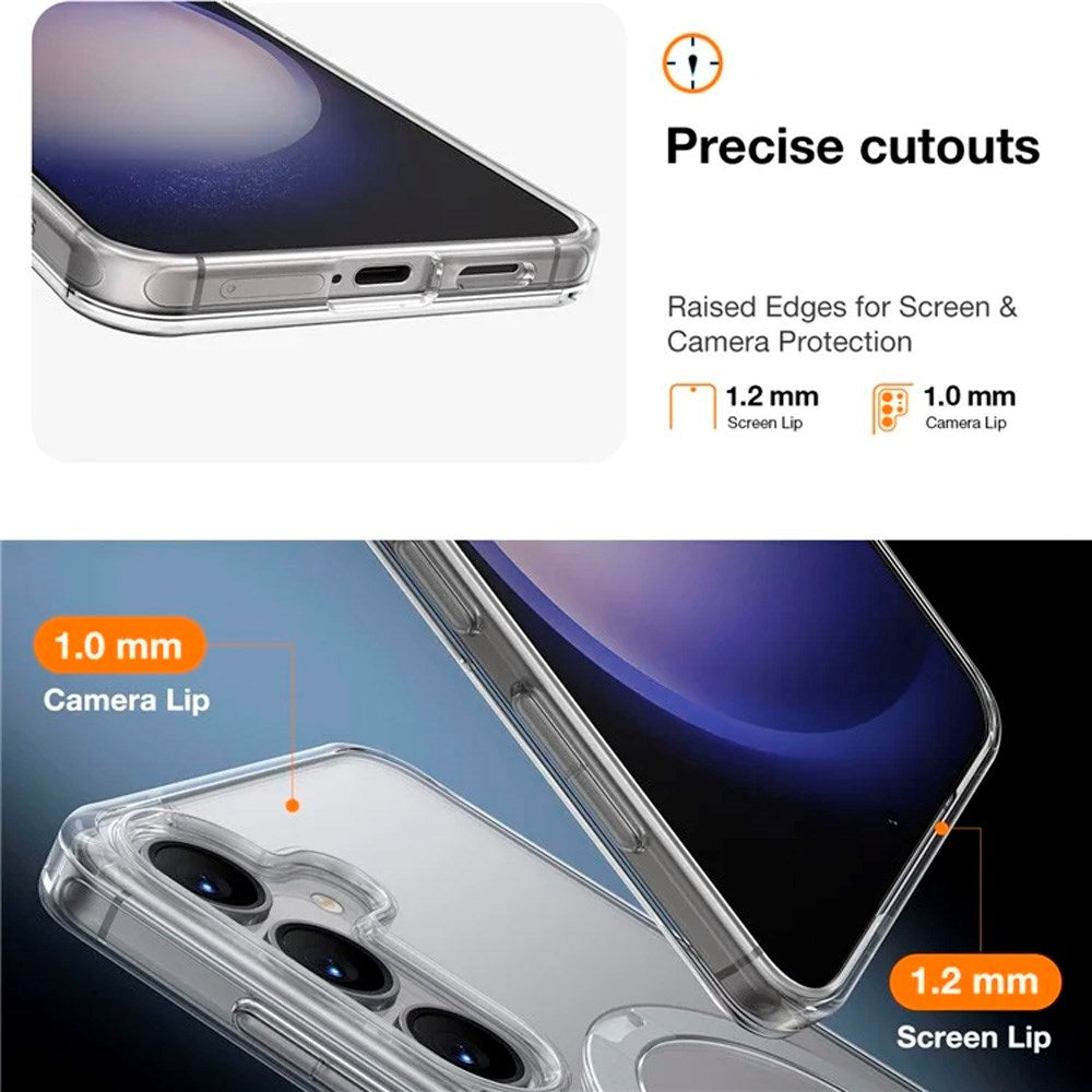 Samsung Galaxy S25 - TORRAS Hybrid Deksel m. Stativ - MagSafe-kompatibel - Gjennomsiktig