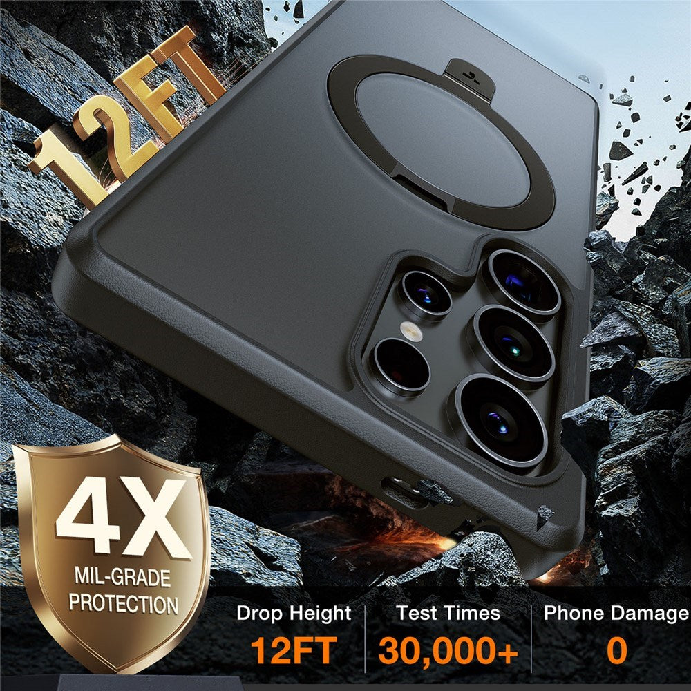 Samsung Galaxy S25 Ultra - TORRAS Guardian Ostand Hybrid Cover - Kickstand - MagSafe Kompatibel - Sort