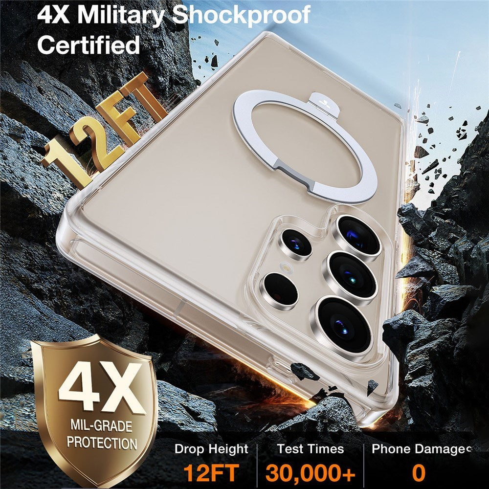 Samsung Galaxy S25 Ultra - TORRAS Guardian Ostand Hybrid Cover - Kickstand - MagSafe Kompatibel - Gennemsigtig