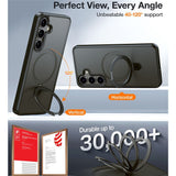 Samsung Galaxy S25 - TORRAS Guardian Ostand Hybrid Cover - Kickstand - MagSafe Kompatibel - Sort