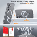 Samsung Galaxy S25 - TORRAS Guardian Ostand Hybrid Cover - Kickstand - MagSafe Kompatibel - Gennemsigtig