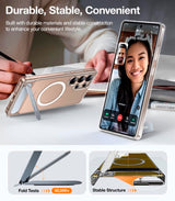 Samsung Galaxy S25 Ultra - TORRAS Hybrid Deksel m. Stativfunksjon - MagSafe-kompatibel - Gjennomsiktig