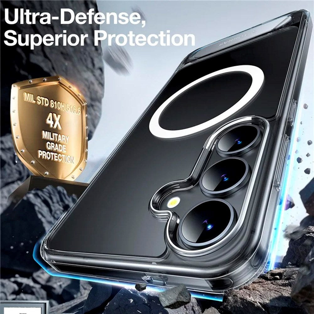 Samsung Galaxy S25+ (Plus) - TORRAS Hybrid Deksel m. Stativfunksjon - MagSafe-kompatibel - Gjennomsiktig