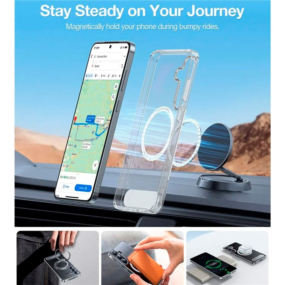 Samsung Galaxy S25+ (Plus) - TORRAS Hybrid Deksel m. Stativfunksjon - MagSafe-kompatibel - Gjennomsiktig