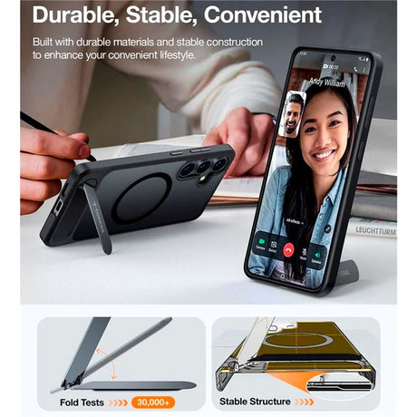 Samsung Galaxy S25 - TORRAS Hybrid Deksel m. Ståfunksjon - MagSafe-kompatibel - Svart