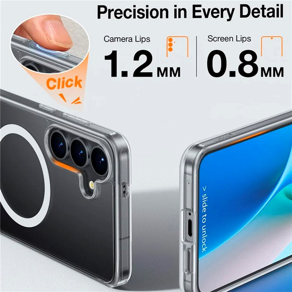 Samsung Galaxy S25 - TORRAS Hybrid Deksel m. Stativfunksjon - MagSafe-kompatibel - Gjennomsiktig