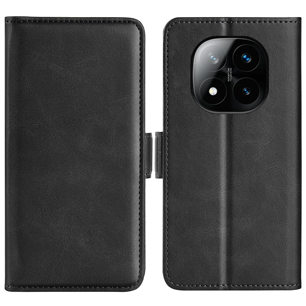 Xiaomi Redmi Note 14 Pro+ - EIDERWOOD Faux Leather Flip Cover m. Kortholder og stativfunksjon - svart