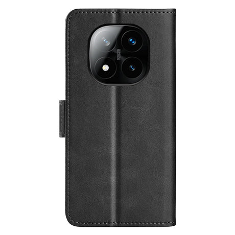 Xiaomi Redmi Note 14 Pro+ - EIDERWOOD Faux Leather Flip Cover m. Kortholder og stativfunksjon - svart
