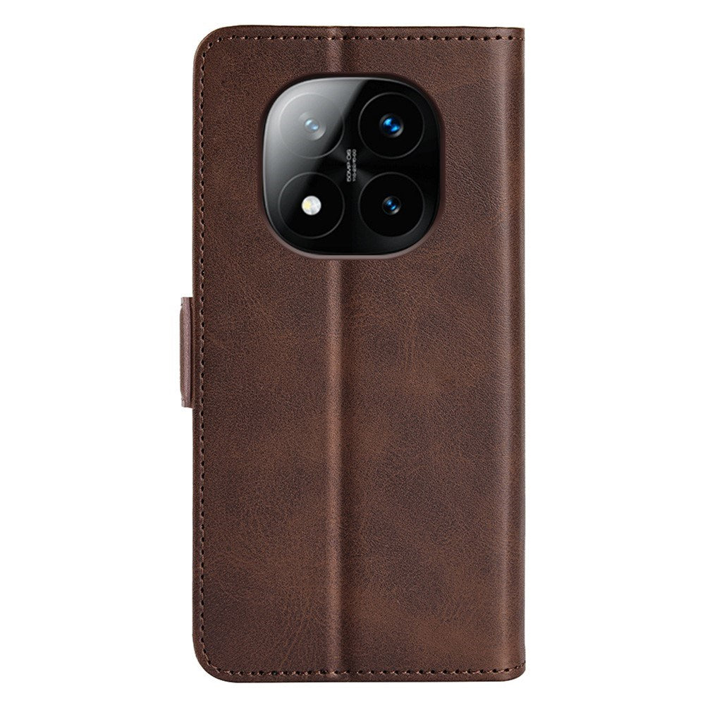 Xiaomi Redmi Note 14 Pro+ - EIDERWOOD Faux Leather Flip Cover m. Kortholder og stativfunksjon - brun