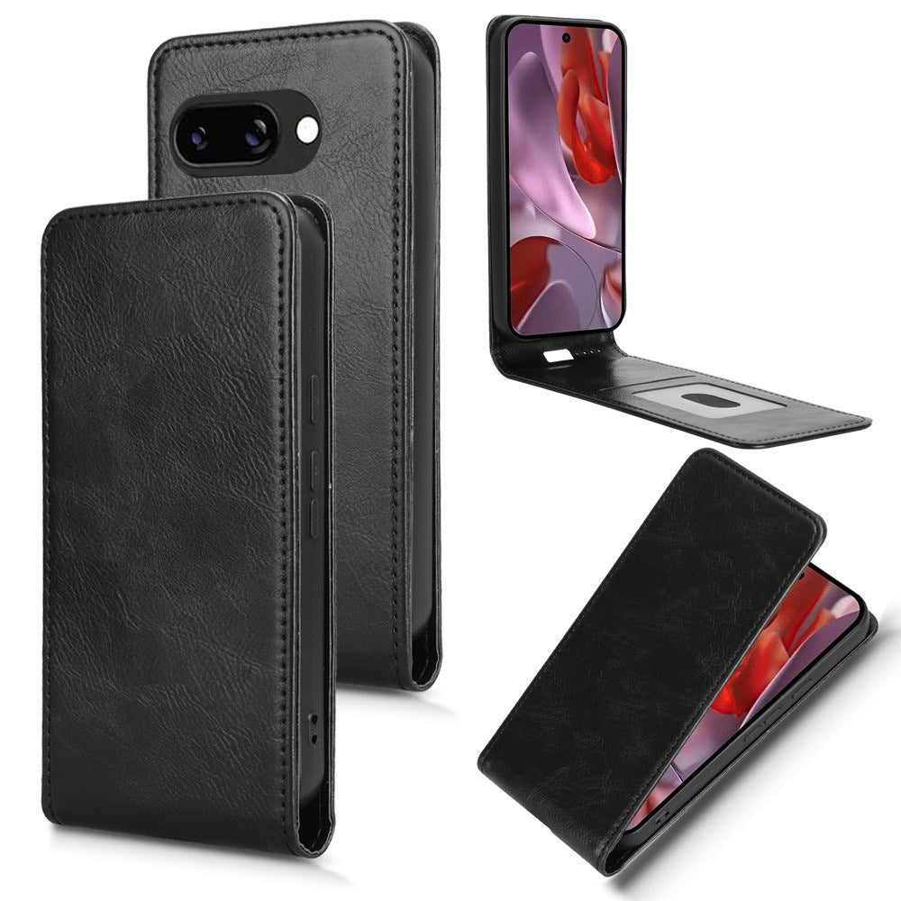 Google Pixel 9a - EIDERWOOD Kunstlæder Flip Cover m. Kortlomme - Sort