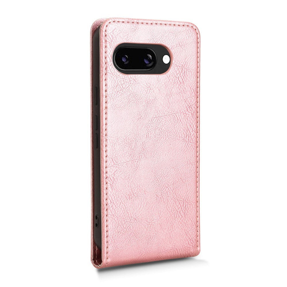 Google Pixel 9a - EIDERWOOD Kunstlæder Flip Cover m. Kortlomme - Lyserød