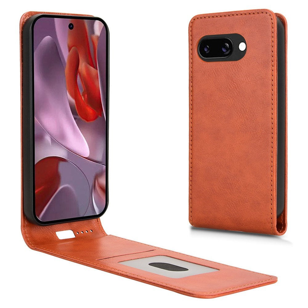 Google Pixel 9a - EIDERWOOD Kunstlæder Flip Cover m. Kortlomme - Orange