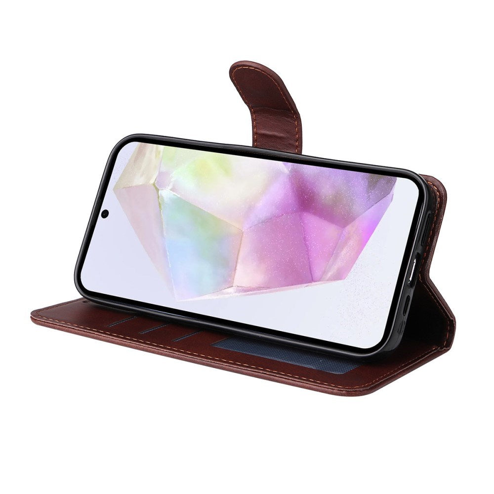 Samsung Galaxy A56 (5G) / A36 (5G) - EIDERWOOD 2-i-1 Kunstlæder Flip Case m. Skærmbeskyttelsesglas - Lyserød