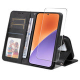 Xiaomi 15 - EIDERWOOD Kunstlæder Flip Cover m. Strop - inkl. Hærdet Beskyttelsesglas - Sort